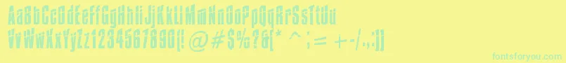 Impossible0Minus30 Font – Green Fonts on Yellow Background