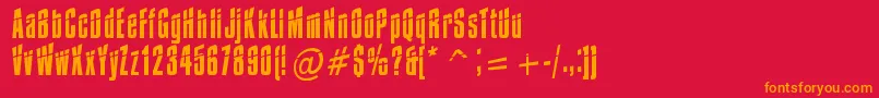 Impossible0Minus30 Font – Orange Fonts on Red Background