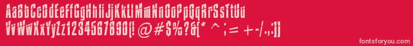 Impossible0Minus30 Font – Pink Fonts on Red Background