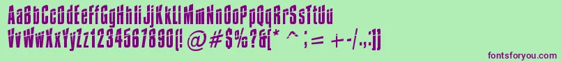 Impossible0Minus30 Font – Purple Fonts on Green Background
