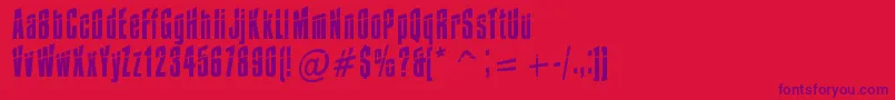 Impossible0Minus30 Font – Purple Fonts on Red Background