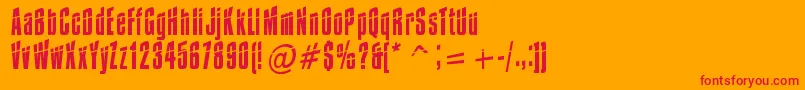 Шрифт Impossible0Minus30 – красные шрифты на оранжевом фоне