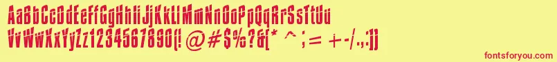 Impossible0Minus30 Font – Red Fonts on Yellow Background