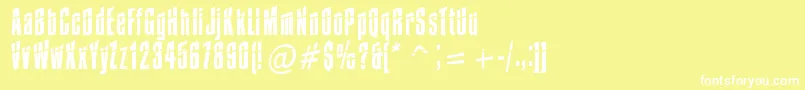 Czcionka Impossible0Minus30 – białe czcionki na żółtym tle