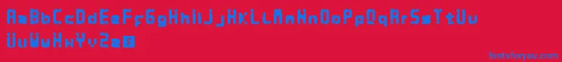 Syny Font – Blue Fonts on Red Background