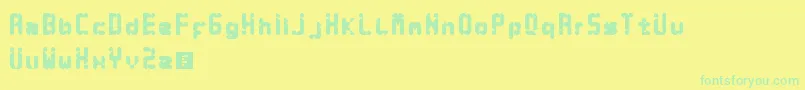 フォントSyny – 黄色い背景に緑の文字