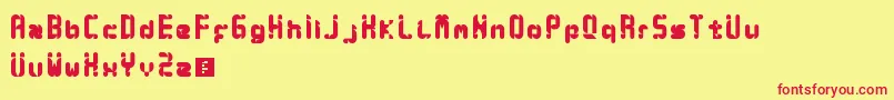 Syny Font – Red Fonts on Yellow Background