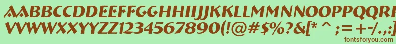 Breme21 Font – Brown Fonts on Green Background