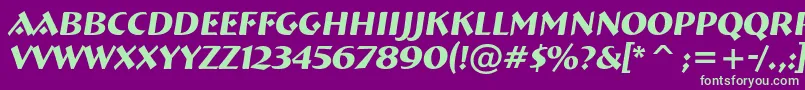 Czcionka Breme21 – zielone czcionki na fioletowym tle