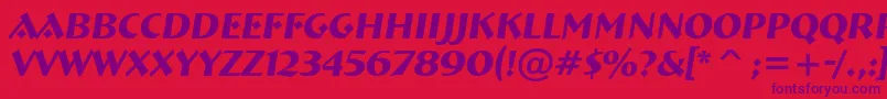 Breme21 Font – Purple Fonts on Red Background