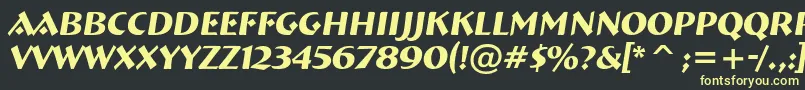 フォントBreme21 – 黒い背景に黄色の文字