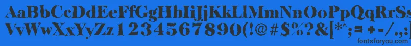 BaskervillerandomBlackRegular Font – Black Fonts on Blue Background