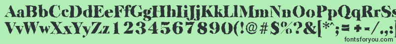 BaskervillerandomBlackRegular Font – Black Fonts on Green Background