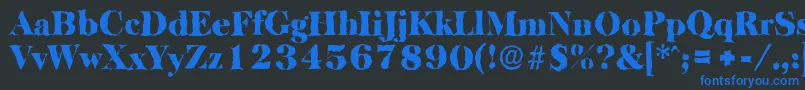 BaskervillerandomBlackRegular Font – Blue Fonts on Black Background