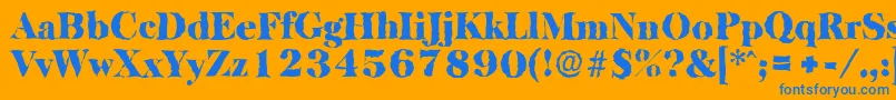 BaskervillerandomBlackRegular Font – Blue Fonts on Orange Background