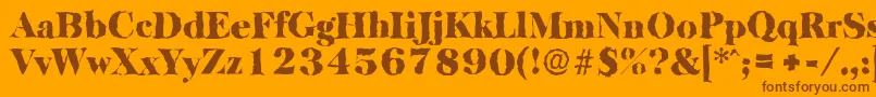BaskervillerandomBlackRegular Font – Brown Fonts on Orange Background