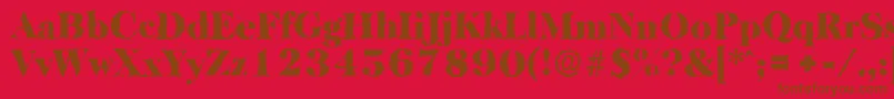 BaskervillerandomBlackRegular Font – Brown Fonts on Red Background