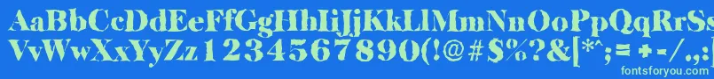 BaskervillerandomBlackRegular Font – Green Fonts on Blue Background