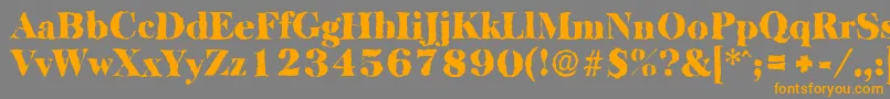 BaskervillerandomBlackRegular Font – Orange Fonts on Gray Background