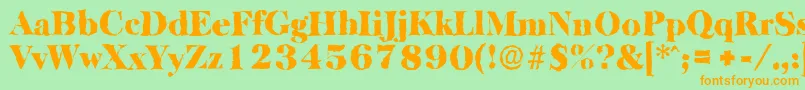 BaskervillerandomBlackRegular Font – Orange Fonts on Green Background