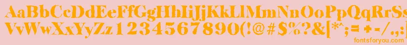 BaskervillerandomBlackRegular Font – Orange Fonts on Pink Background