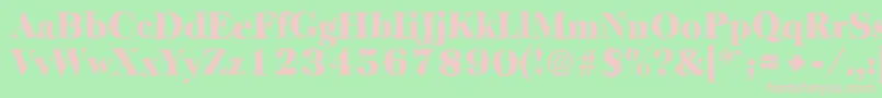 BaskervillerandomBlackRegular Font – Pink Fonts on Green Background