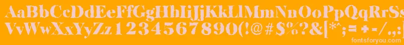 BaskervillerandomBlackRegular Font – Pink Fonts on Orange Background