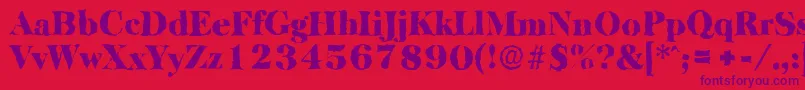 BaskervillerandomBlackRegular Font – Purple Fonts on Red Background