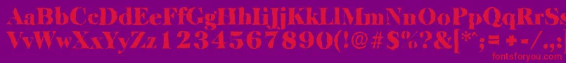 BaskervillerandomBlackRegular Font – Red Fonts on Purple Background