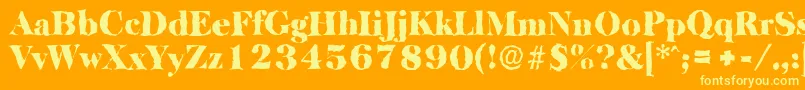 BaskervillerandomBlackRegular Font – Yellow Fonts on Orange Background