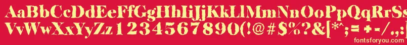 BaskervillerandomBlackRegular Font – Yellow Fonts on Red Background