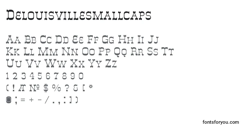 Schriftart Delouisvillesmallcaps (70692) – Alphabet, Zahlen, spezielle Symbole