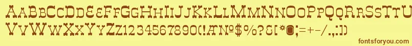 Delouisvillesmallcaps Font – Brown Fonts on Yellow Background