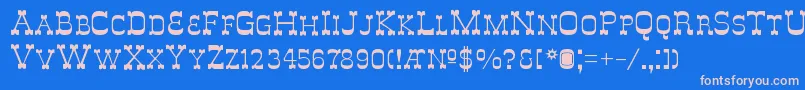 Delouisvillesmallcaps Font – Pink Fonts on Blue Background