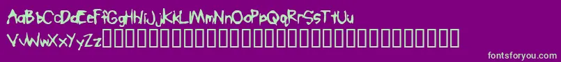 Mobster Font – Green Fonts on Purple Background