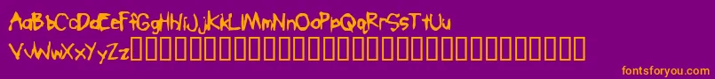 Mobster Font – Orange Fonts on Purple Background