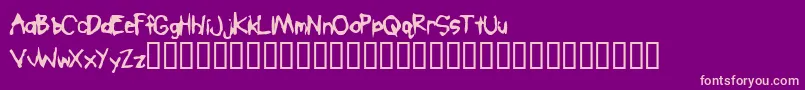 Mobster Font – Pink Fonts on Purple Background