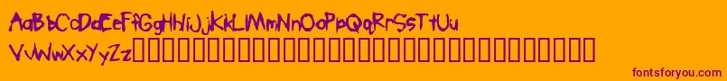 Mobster Font – Purple Fonts on Orange Background