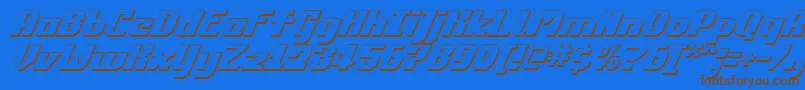 Czcionka Commonwealth3DItalic – brązowe czcionki na niebieskim tle