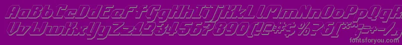 Commonwealth3DItalic Font – Gray Fonts on Purple Background