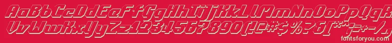 フォントCommonwealth3DItalic – 赤い背景に緑の文字