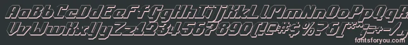 Commonwealth3DItalic-Schriftart – Rosa Schriften auf schwarzem Hintergrund