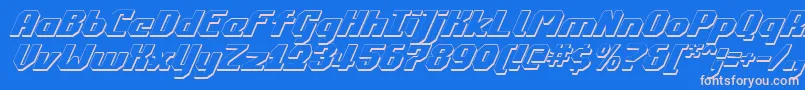 Шрифт Commonwealth3DItalic – розовые шрифты на синем фоне