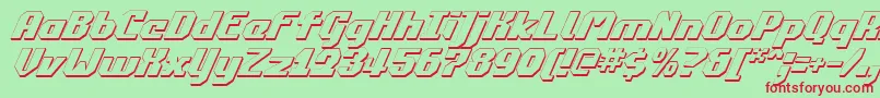 Commonwealth3DItalic Font – Red Fonts on Green Background