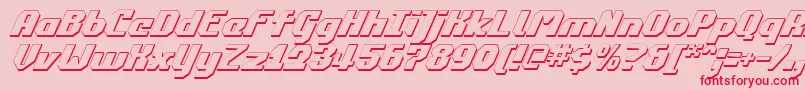 Commonwealth3DItalic Font – Red Fonts on Pink Background