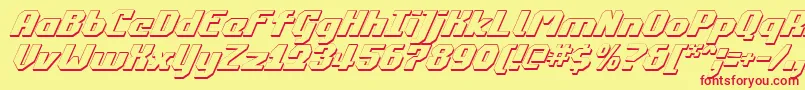 Commonwealth3DItalic Font – Red Fonts on Yellow Background