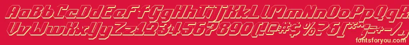 Commonwealth3DItalic Font – Yellow Fonts on Red Background