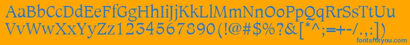 CaxtonLtLight Font – Blue Fonts on Orange Background