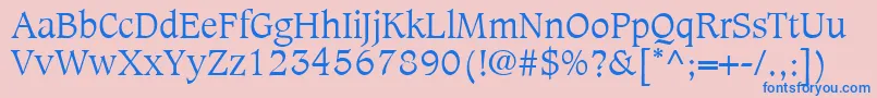 フォントCaxtonLtLight – ピンクの背景に青い文字