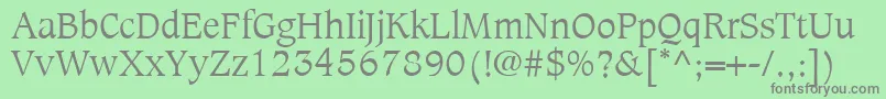 CaxtonLtLight-Schriftart – Graue Schriften auf grünem Hintergrund